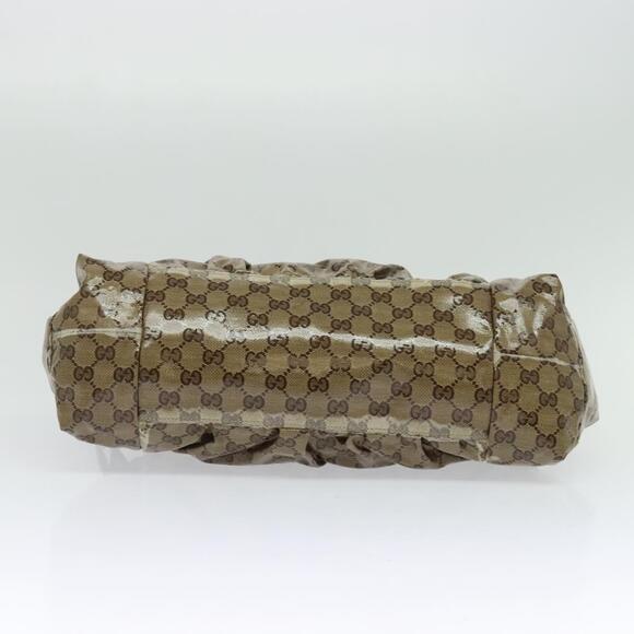 GUCCI GG Crystal Hand Bag Coated Canvas Brown Gold - Picture 9 of 12